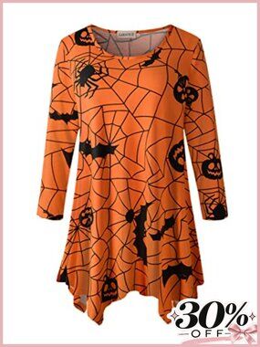 3/4 Sleeve Tunic Halloween Shirt